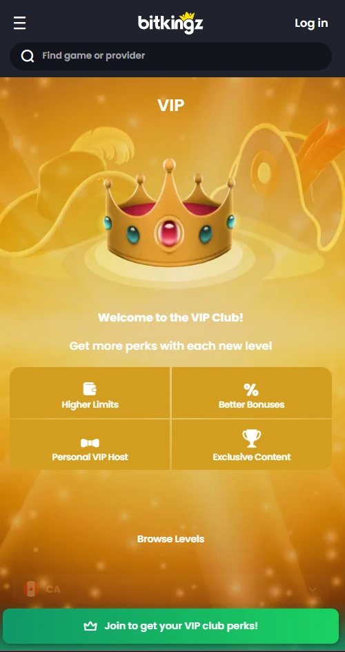 bitkingz mobile vip page